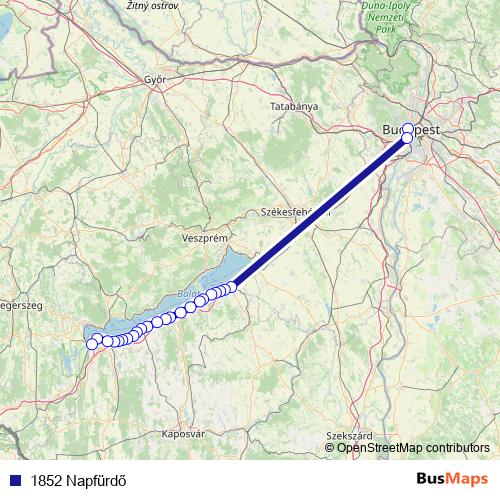 1852 Napfürdő rail Line Map