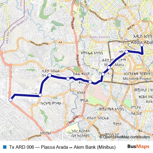Tx ARD 006 bus Line Map