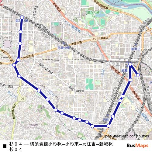 杉０４ bus Line Map