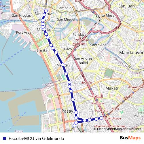 Escolta-MCU via Gdelmundo bus Line Map