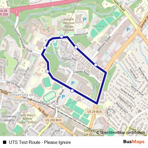 UTS Test Route - Please Ignore bus Line Map