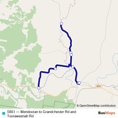 S651 bus Line Map