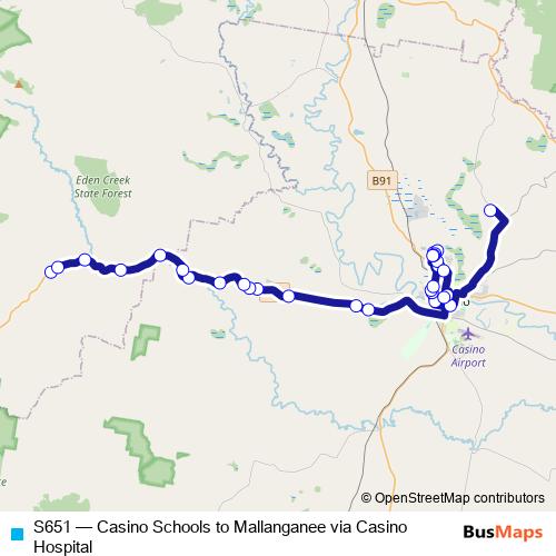 S651 bus Line Map