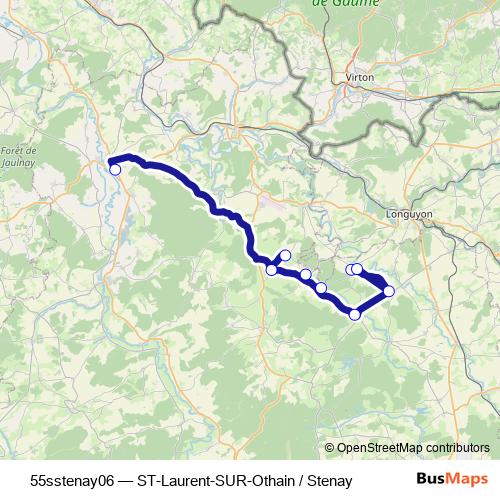 55sstenay06 bus Line Map