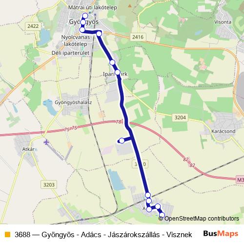3688 bus Line Map