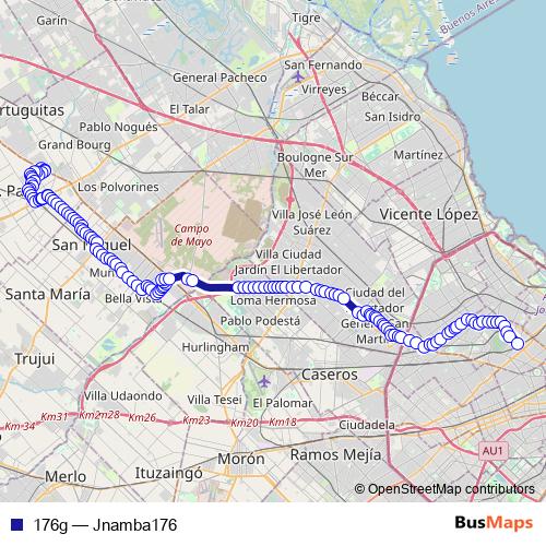 176g bus Line Map