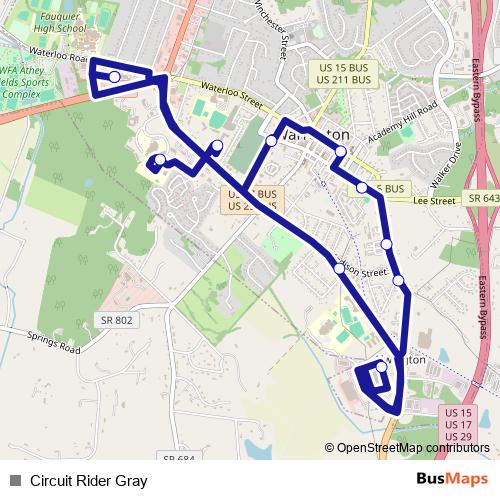 Circuit Rider Gray bus Line Map