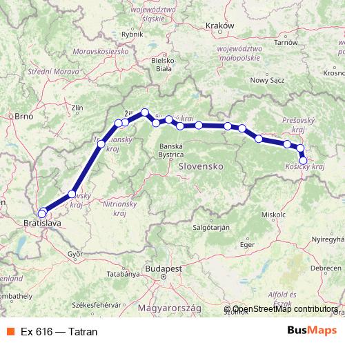 Ex 616 rail Line Map