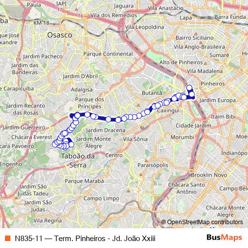N835-11 bus Line Map
