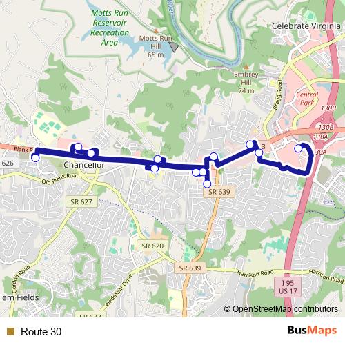 Route 30 bus Line Map