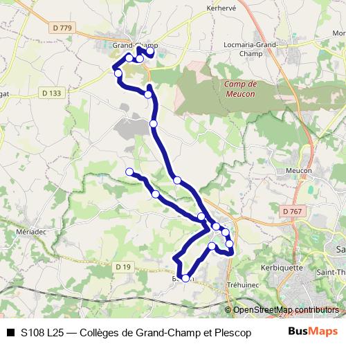 S108 L25 bus Line Map