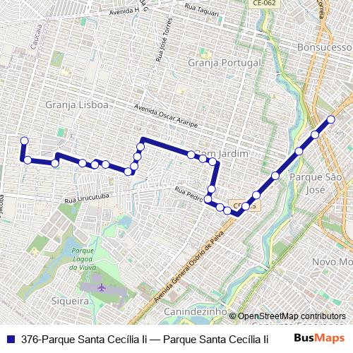 376-Parque Santa Cecília Ii bus Line Map