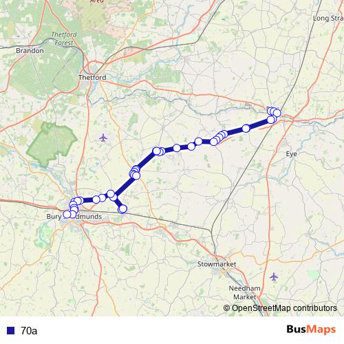 70a bus Line Map