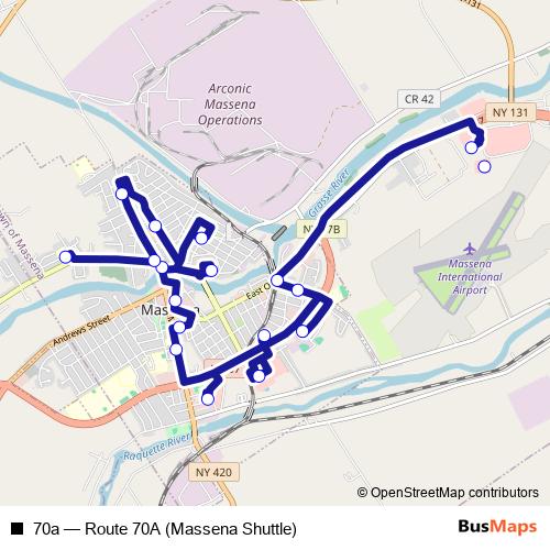 70a bus Line Map