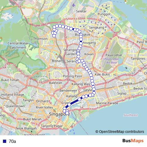 70a bus Line Map