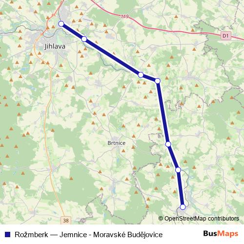 Rožmberk rail Line Map
