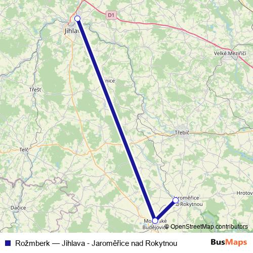 Rožmberk rail Line Map