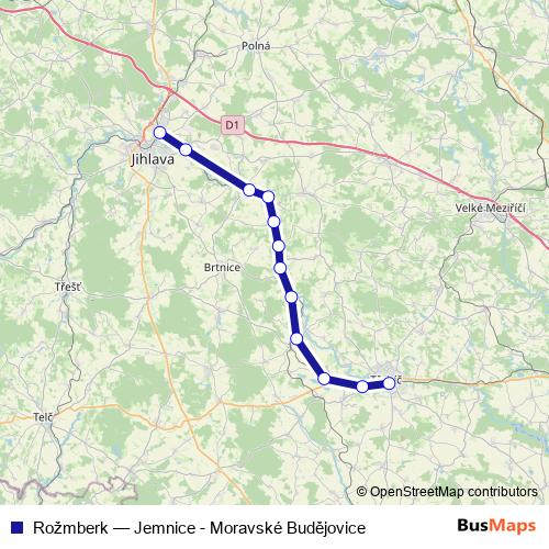 Rožmberk rail Line Map
