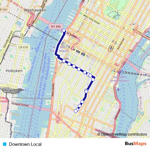 Downtown Local bus Line Map