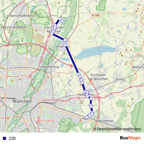 230 bus Line Map