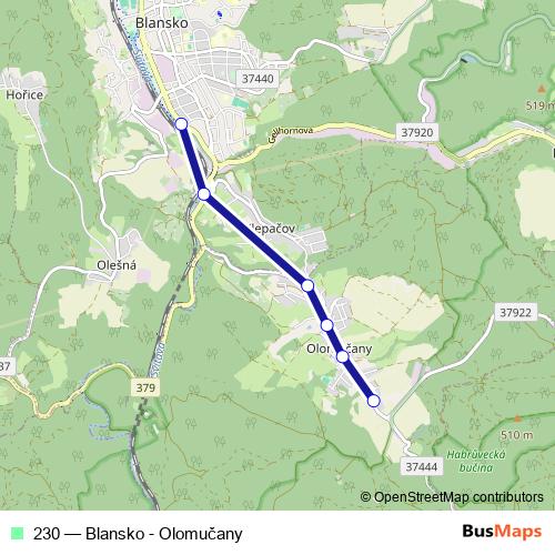 230 bus Line Map