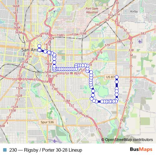 230 bus Line Map