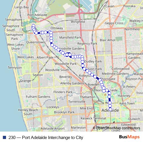 230 bus Line Map