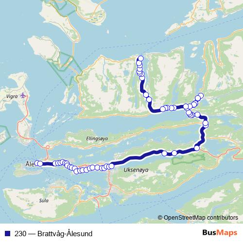 230 bus Line Map