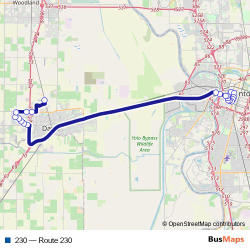 230 bus Line Map
