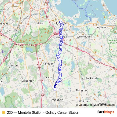 230 bus Line Map
