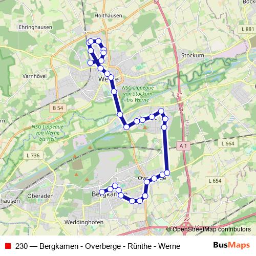230 bus Line Map