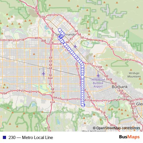 230 bus Line Map