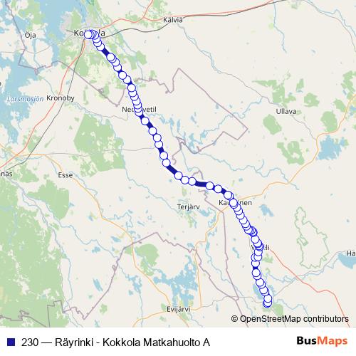 230 bus Line Map
