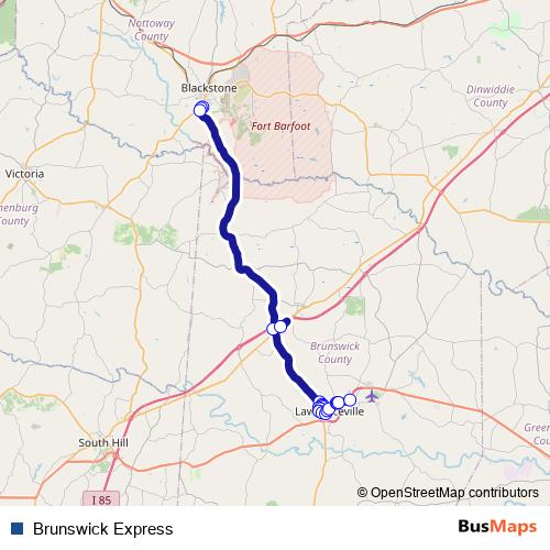 Brunswick Express bus Line Map
