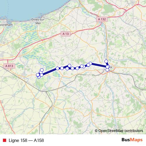 Ligne 158 bus Line Map