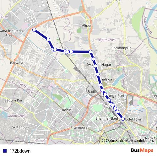 172bdown bus Line Map