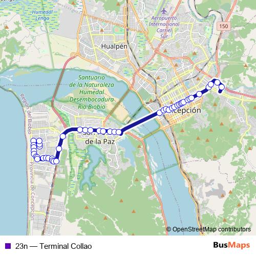 23n bus Line Map