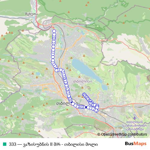 333 bus Line Map