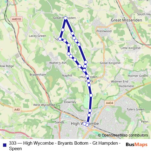 333 bus Line Map