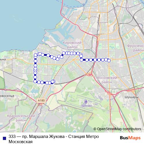 333 bus Line Map