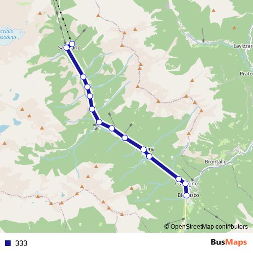 333 bus Line Map