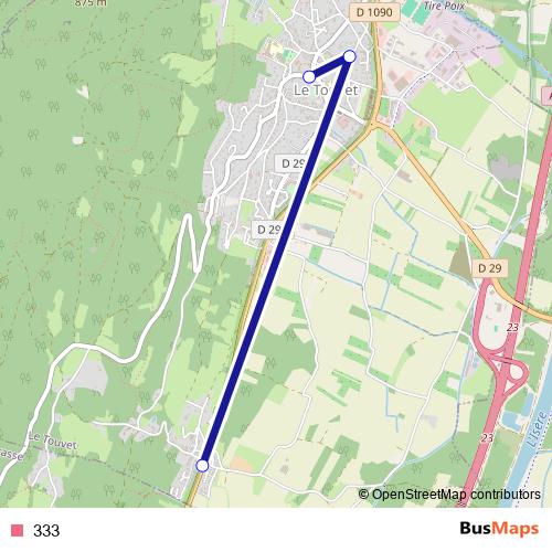 333 bus Line Map