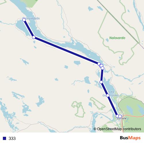 333 bus Line Map