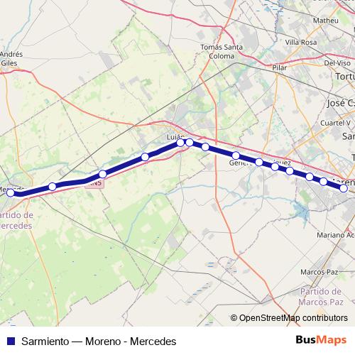 Sarmiento rail Line Map