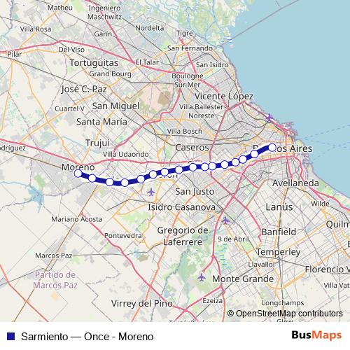 Sarmiento rail Line Map