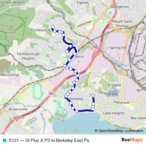 S121 bus Line Map
