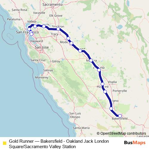 Gold Runner rail Line Map