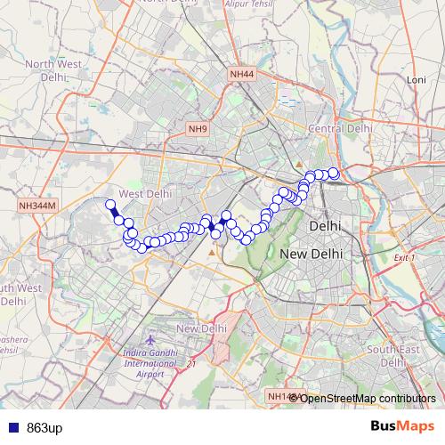 863up bus Line Map