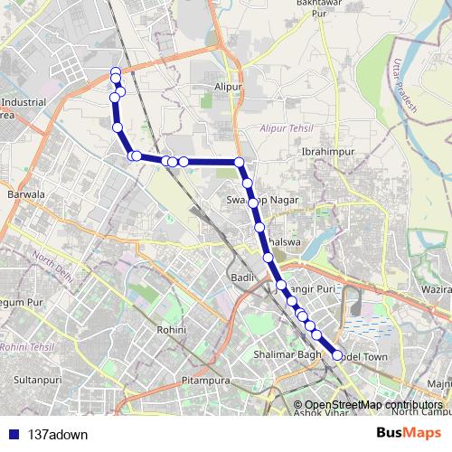 137adown bus Line Map