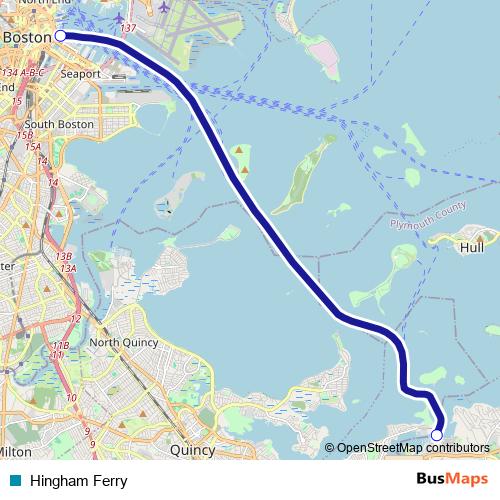 Hingham Ferry ferry Line Map